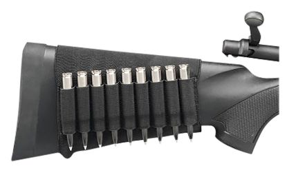 Picture of Hunters Specialties 00687 Buttstock Shell Holder Rifle Holds 9 Cartridges Black Elastic 