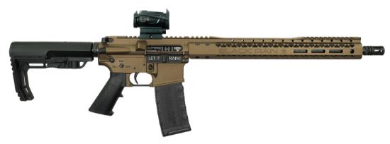 Picture of Black Rain Ordnance Bro23032201opt Spec15 Billet 5.56X45mm Nato 30+1 16", Burnt Bronze Rec/15" Slim Handguard, Black Mft Minimalist Stock, Burris Fastfire Rd Red Dot 