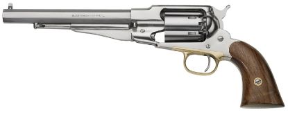 Picture of Pietta Pf58ss448 1858 Remington Army 44 Cal 8" 6Rd Stainless Steel Frame, Cylinder & Octagon Barrel, Walnut Grip, Brass Trigger Guard 