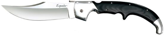 Picture of Cold Steel Cs62ma Espada Xl 7.50" Folding Clip Point Plain S35vn Ss Blade/9.25" Black W/Polished Bolsters G10 Handle Includes Belt Clip 