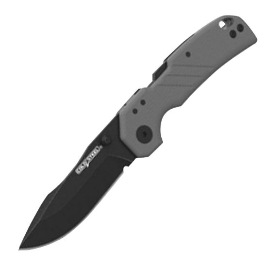 Picture of Cold Steel Csfl30dpld10bgy Engage 3" Folding Drop Point Plain Black Stonewashed Aus-10A Ss Blade/4.11" Gray G10 Handle Includes Belt Clip 