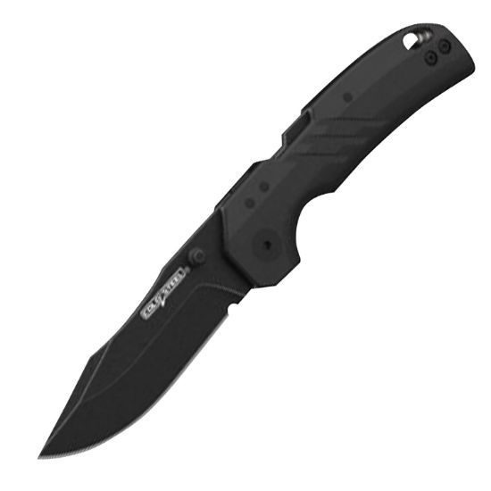 Picture of Cold Steel Csfl30dplc10b Engage 3" Folding Clip Point Plain Black Pvd Stonewashed Aus-10A Ss Blade/4.11" Black Gfn Handle Includes Belt Clip 