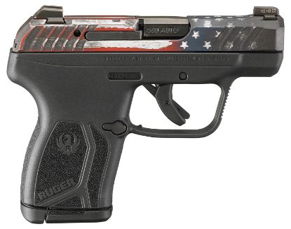 Picture of Ruger 13745 Lcp Max Compact 380 Acp 10+1 2.80" Black Oxide Steel Barrel, American Flag Cerakote Serrated Slide, Black Polymer Frame W/Serrated Trigger Guard W/Black Nylon Grips 