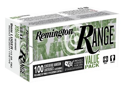 Picture of Remington Ammunition R23979 Range Value Pack 9Mm Luger 115 Gr Full Metal Jacket 100 Per Box/ 5 Case 