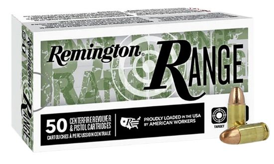 Picture of Remington Ammunition R27778 Range 9Mm Luger 115 Gr Full Metal Jacket 50 Per Box/ 20 Case 