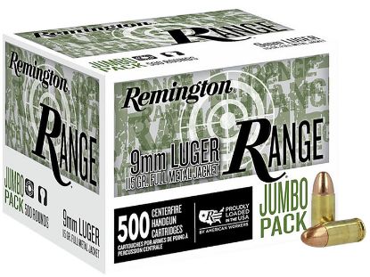 Picture of Remington Ammunition R27779 Range Jumbo Pack 9Mm Luger 115 Gr Full Metal Jacket/ 500 Per Box 