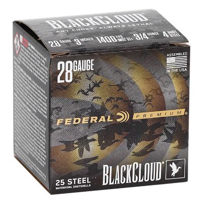 Picture of Federal Pwbx2854 Black Cloud 28 Gauge 3" 3/4 Oz 4 Shot 25 Per Box/ 10 Case 