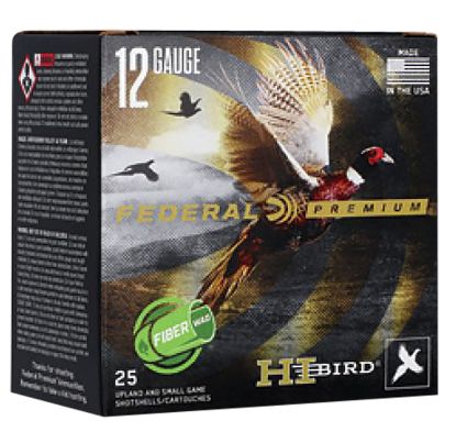 Picture of Federal Hvf12hw5 Federal Premium Hi-Bird 12 Gauge 2.75" 1 1/4 Oz 5 Shot 25 Per Box/ 10 Case 