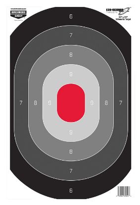 Picture of Birchwood Casey 37053 Eze-Scorer Silhouette Oval Target Hanging Paper All Firearms 23" X 35" Black/Gray/Red 5 Targets 