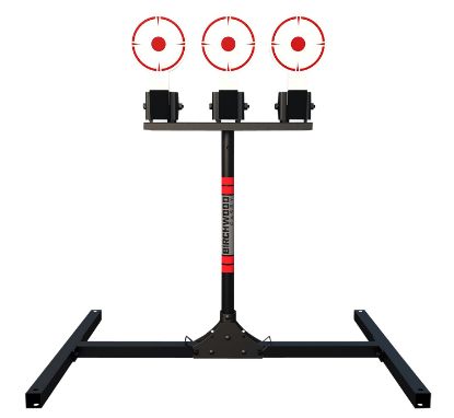 Picture of Birchwood Casey 3Tpr 3 Spring Loaded Self Resting Targets Plate Rack Black/Red Ar500 Steel 0.37" Thick Standing 