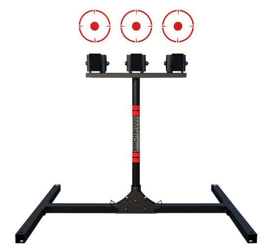 Picture of Birchwood Casey 3Tpr 3 Spring Loaded Self Resting Targets Plate Rack Black/Red Ar500 Steel 0.37" Thick Standing 