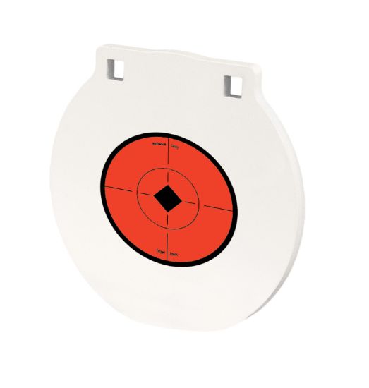 Picture of Birchwood Casey Rnd8 Round Steel Target Plate 8" Centerfire Rifle/Handgun Target Black/Red/White Nm500 Steel Hanging 