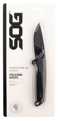 Picture of S.O.G Sog13110143 Adventure Lb 3.50" Folding Drop Point Plain Black Tini 5Cr15mov Blade, Black Textured Grn Handle 