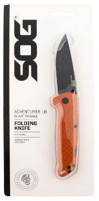 Picture of S.O.G Sog13110243 Adventure Lb 3.50" Folding Plain Orange Black Tini 5Cr15mov Blade, Blaze Orange Textured Grn Handle 