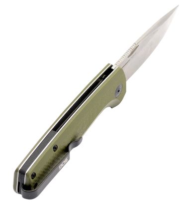 Picture of S.O.G Sogtm1004bx Terminus Sj 2.90" Folding Clip Point Plain Stonewashed Cryo D2 Steel Blade/Od Green Textured G10 Handle Includes Belt Clip 