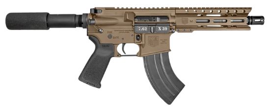 Picture of Diamondback Db1912o061 Db15 7.62X39mm 28+1 7", Fde, Carbon Lower, 6" M-Lok Handguard, Black Padded Buffer Tube/Magpul Grip 