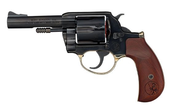 Picture of Henry H017bdm Big Boy 38 Special/357 Mag 6 Shot 4" Blued Round Steel Barrel, Polished Blued Steel Frame W/Birdshead Walnut Grip 