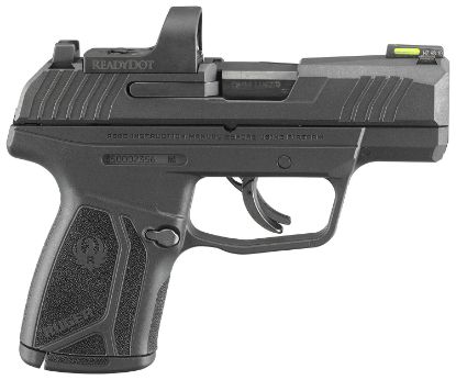 Picture of Ruger 3515 Max-9 W/Readydot Sight Compact 9Mm Luger 10+1/ 12+1 3.20" Black Oxide Steel Barrel & Serrated Slide, Black Polymer Frame, Black Nylon Grips Features Readydot Micro Reflex Sight 