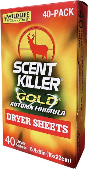 Picture of Wildlife Research 1283 Scent Killer Gold Autumn Dryer Sheets Odor Eliminator 40 Pack 