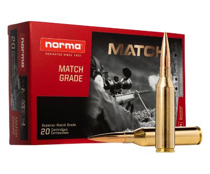 Picture of Norma Ammunition 20174602 Dedicated Precision Golden Target Match 300 Norma Mag 230 Gr Hollow Point Boat Tail 20 Per Box/ 10 Case 