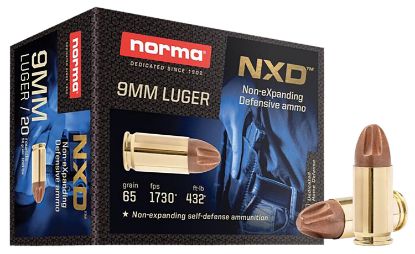 Picture of Norma Ammunition 611140020 Self Defense Nxd 9Mm Luger 65 Gr Injection Molded Copper Projectile 20 Per Box/ 10 Case 