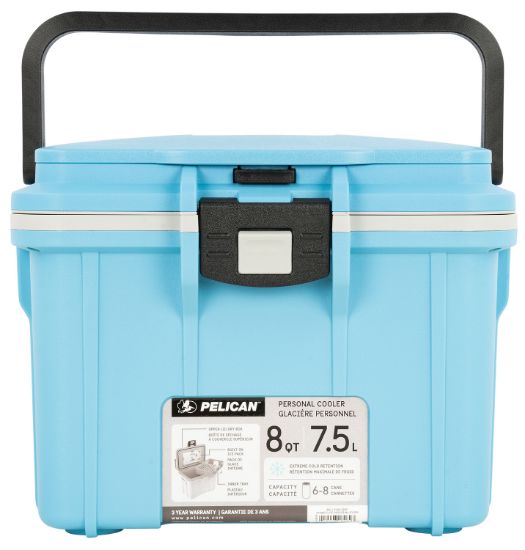 Picture of Pelican 8Q1clblugry Personal Cooler Elite Blue/Gray 8 Qt 