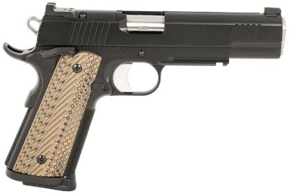 Picture of Dan Wesson 01799 Specialist 45 Acp 8+1 (2) 5" Match Grade Stainless Barrel, Black, Beavertail Frame With Pic. Rail, Optic Cut Serrated Side, Black/Brown G10 Grip, Night Sights 