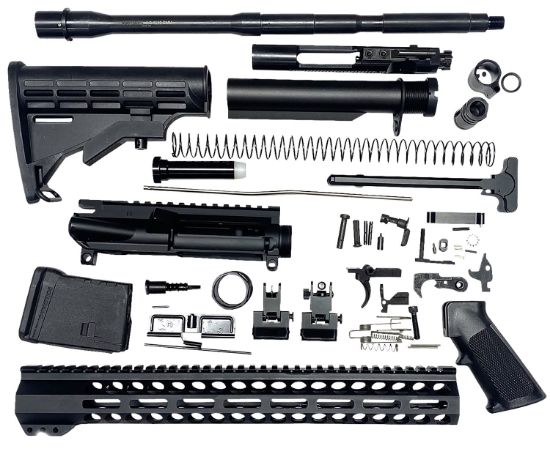 Picture of Bowden Tactical J27113 Ar Rifle Build Kit Complete, 13" M-Lok Handguard, Mil-Spec Parts, Flip Up Sights 