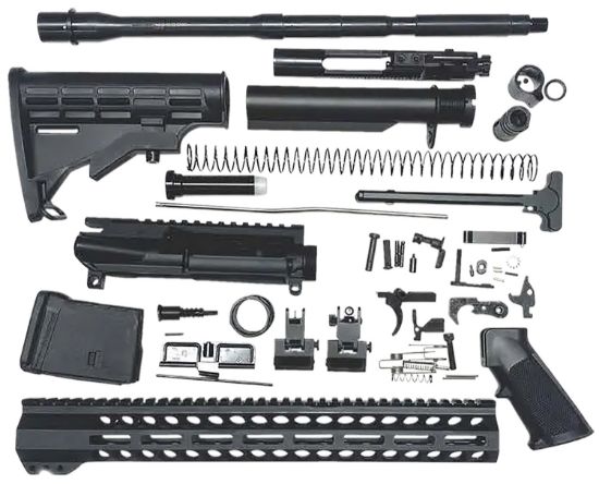 Picture of Bowden Tactical J27115 Ar Rifle Build Kit Complete, 15" M-Lok Handguard, Mil-Spec Parts, Flip Up Sights 