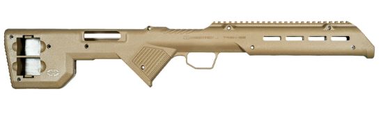 Picture of Desert Tech Trk22fde Trek-22 Rifle Chassis Flat Dark Earth Synthetic Fixed Bullpup Fits Ruger 10/22 26.75" Oal 