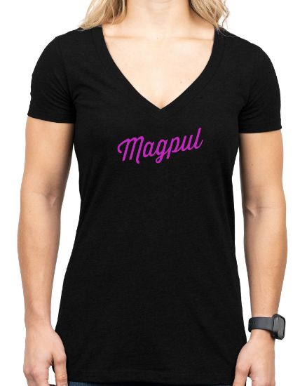 Picture of Magpul Mag1336-001-S Rover Script Women's Black Cotton/Polyester Short Sleeve Small 