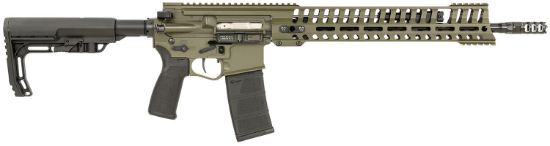 Picture of Patriot Ordnance Factory P415 Edge 5.56X45mm Nato 30+1 16.50", Od Green Anodized Rec, Ambi Controls, 3-Port Muzzle Brake, 14.50" Mrr M-Lok Handgaurd, Black Mft Minimalist Stock & Engage Grip 