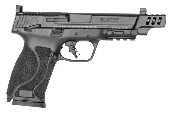 Picture of Smith & Wesson 13915 M&P M2.0 Optic Ready Striker Fire 10Mm Auto 15+1 5.60" Barrel, Black Polymer Frame With Picatinny Acc. Rail, Optic Cut/Ported Armornite Slide, Manual Safety 