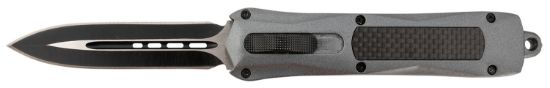Picture of Steel River Knives A163bd Spartan 3.50" Otf Dagger Plain Black/Silver 440C Ss Blade/ Gray W/Carbon Fiber Inlay Aluminum Zinc Alloy Handle 