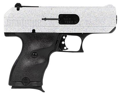 Picture of Hi-Point 916Whsp C9 9Mm Luger 8+1 3.50" Black Steel Barrel, Hydro-Dipped White Sparkle Serrated Slide, Black Polymer Frame, Black Polymer Grips 