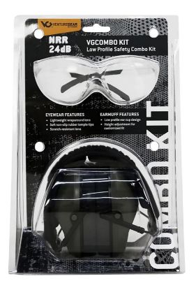 Picture of Pyramex Vgcombo110 Low-Profile Combo Kit Scratch Resistant Clear Lens & Frame With Rubber Temple Tips Gray Low-Profile Earmuffs 