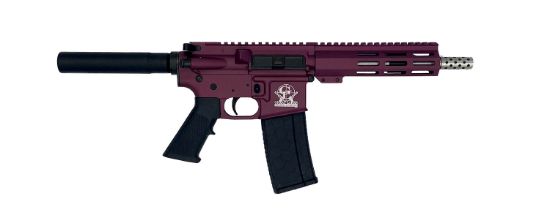 Picture of Great Lakes Firearms Gl15223sspchy Ar-15 Pistol 223 Wylde 30+1 7.50" Stainless Barrel, Black Cherry Rec, 7" M-Lok Handguard, Buffer Tube (No Brace), Black A2 Grip 