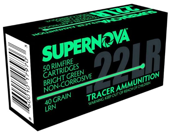 Picture of Piney Mountain Ammunition Pmsn22lrg Green Tracer Non-Corrosive 22 Lr 40 Gr Lead Round Nose 50 Per Box/ 100 Case 