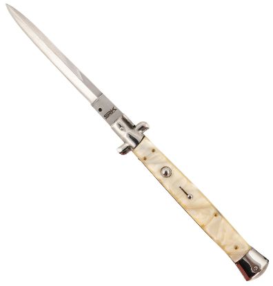 Picture of Steel River Knives Cimopd Spartan 6" Italian Dagger Polished Blade 7" Mother Of Pearl Synthetic Handle Side Open 