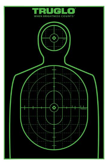 Picture of Truglo Tgtg13a25 Tru-See Handgun Target Black/Green Self-Adhesive Heavy Paper Universal Fluorescent Green 25 Pack 