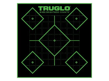 Picture of Truglo Tgtg14a25bb Tru-See Diamond Target Black/Green Self-Adhesive Heavy Paper Universal Fluorescent Green 25 Pack 