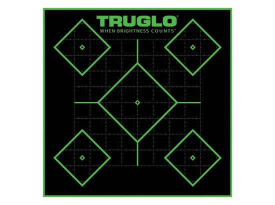 Picture of Truglo Tgtg14a25bb Tru-See Diamond Target Black/Green Self-Adhesive Heavy Paper Universal Fluorescent Green 25 Pack 