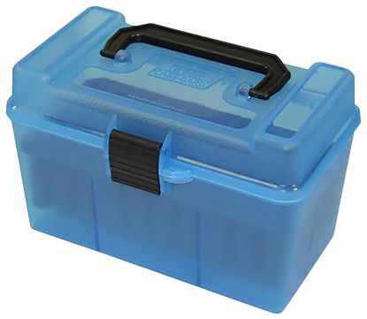 Picture of Mtm Case-Gard H50rl24 Deluxe Ammo Box For 25-06 Rem/.30-06 Springfield Clear Blue Polypropylene 50Rd 