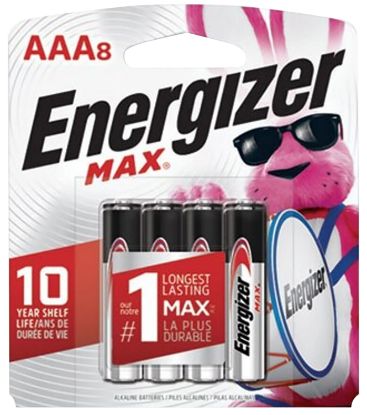 Picture of Energizer E92mp8 Max Aaa Batteries Black & Silver Alkaline 1.5 Volts, Qty (24) 8 Pack 