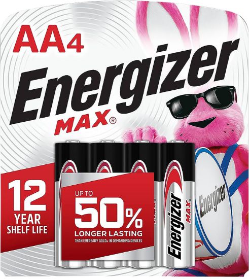 Picture of Energizer E91mp24 Max Aa Batteries Black & Silver Alkaline 1.5 Volts, Qty (12) 4 Pack 