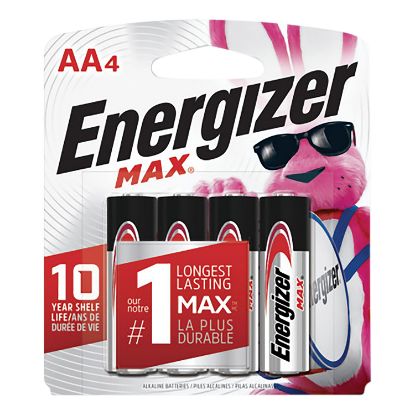 Picture of Energizer E91bp4 Max Aa Batteries Black & Silver Alkaline 1.5 Volts, Qty (24) 4 Pack 