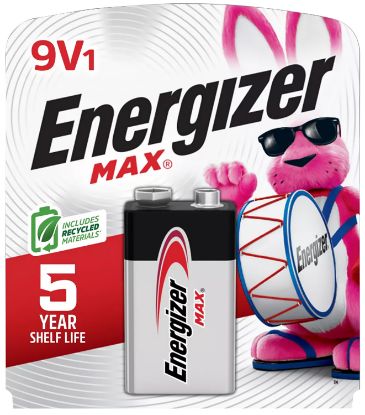 Picture of Energizer 522Bp Max 9V Battery Alkaline 9.0 Volts, Qty (24) Single Pack 