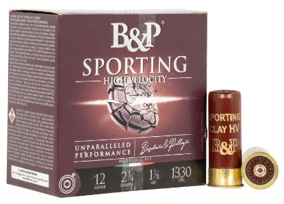 Picture of B&P 12B8sch8 Sporting Clay 12 Gauge 2.75" 1 1/8 Oz 8 Shot 25 Per Box/ 10 Case 