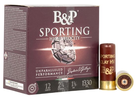 Picture of B&P 12B8sch8 Sporting Clay 12 Gauge 2.75" 1 1/8 Oz 8 Shot 25 Per Box/ 10 Case 