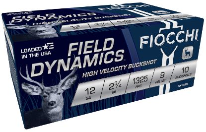 Picture of Fiocchi 12Hv9p Field Dynamics 12 Gauge 2.75" 9 Pellets 00 Buck Shot 10 Per Box/ 25 Case 